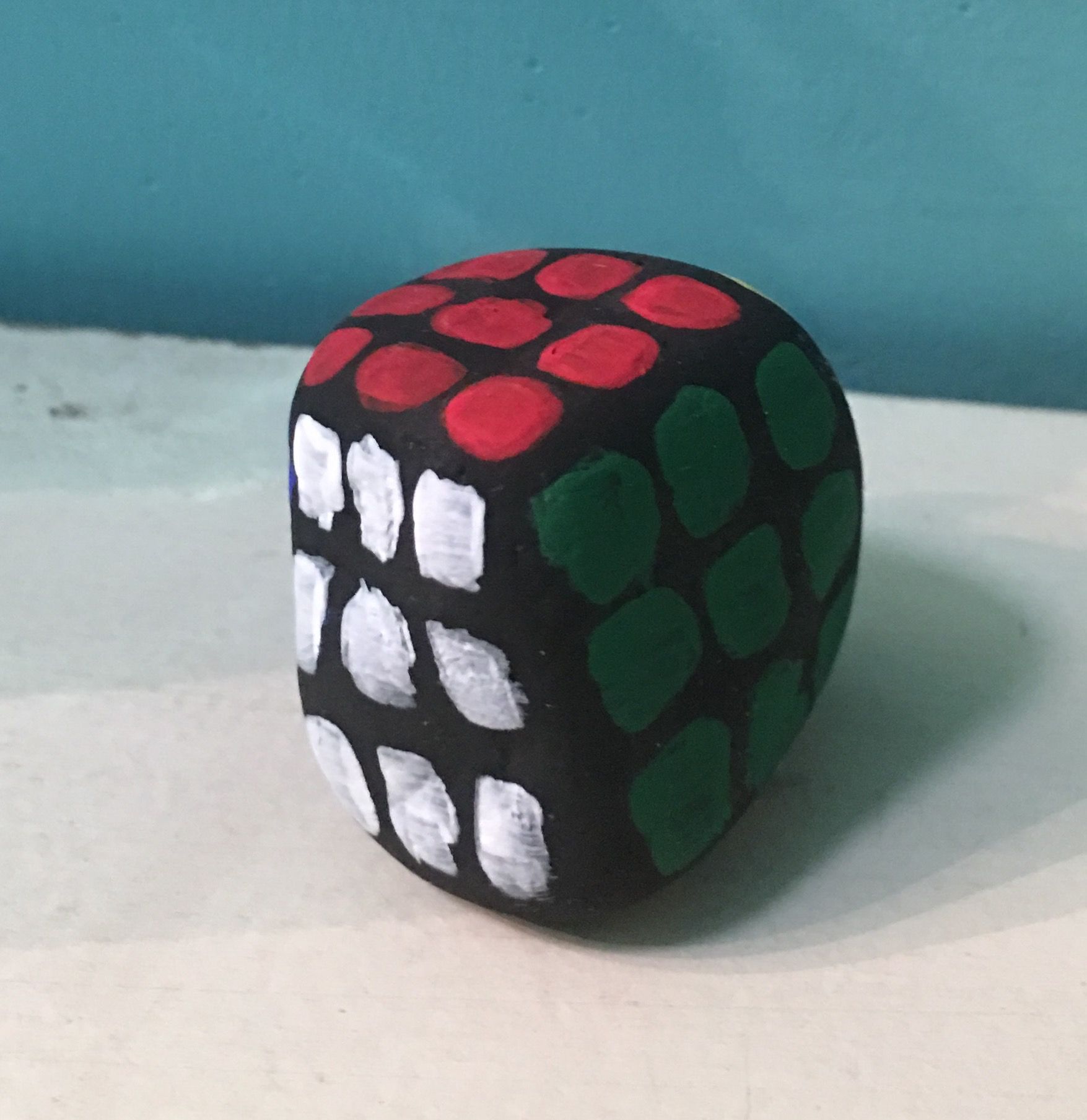 1755x1809 Rubik's Cube Painted Rock By Kerry Kerrys Painted Rocks - Rubiks Cube Painting