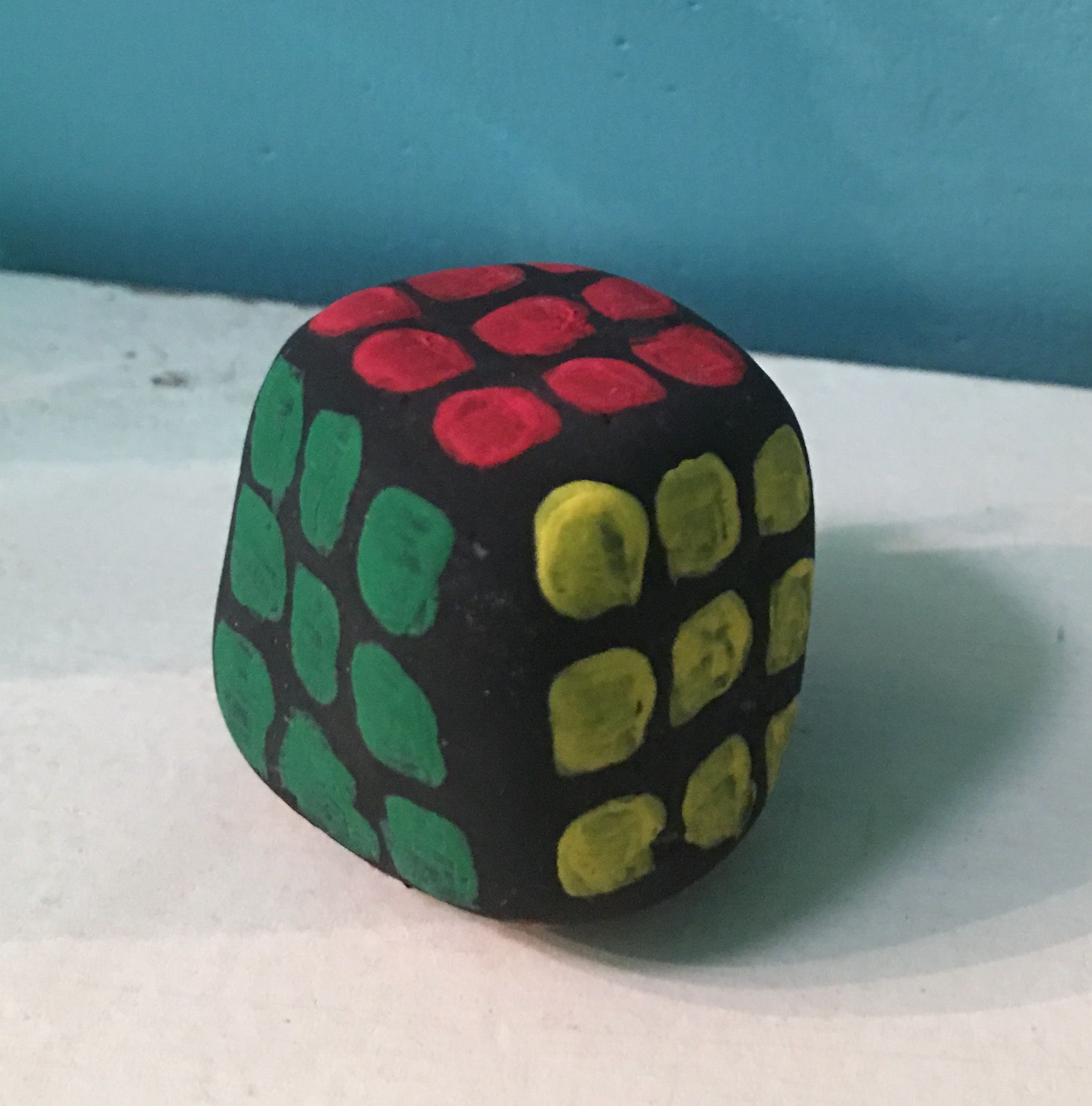 1812x1834 Rubik's Cube Painted Rock By Kerry Painted Rocks - Rubiks Cube Painting
