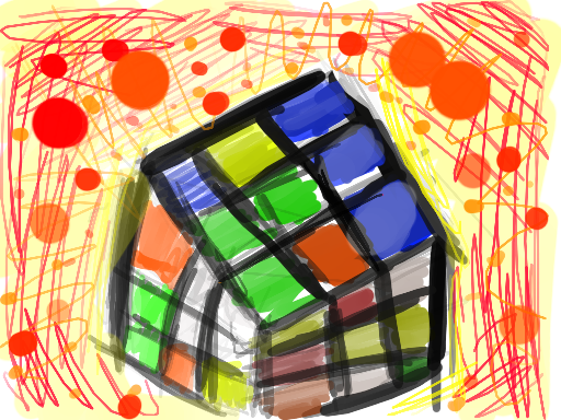 512x384 Rubik's Not Cube Art, Sciences, Video Games, What Else - Rubiks Cube Painting
