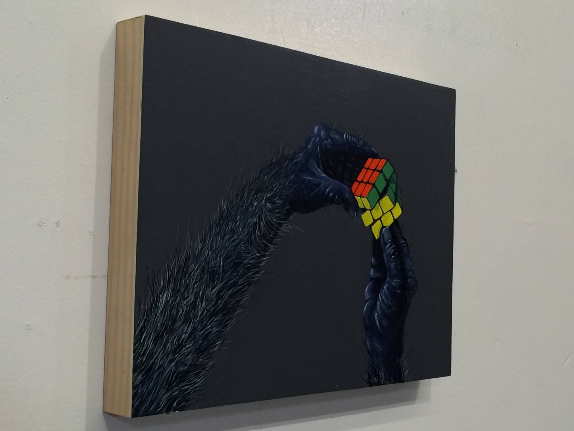 1920x1440 Saatchi Art Solving A Rubix Cube Painting By Marc Daniel Hirsch - Rubiks Cube Painting