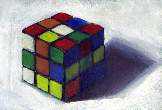 530x362 Still Life Painting - Rubiks Cube Painting