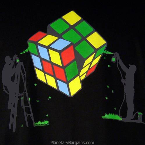 498x498 Two Men Painting A Rubik's Cube Shirt Black - Rubiks Cube Painting