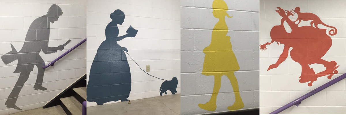 1200x401 Mural Populates Library Stairwell - Ruby Bridges Painting
