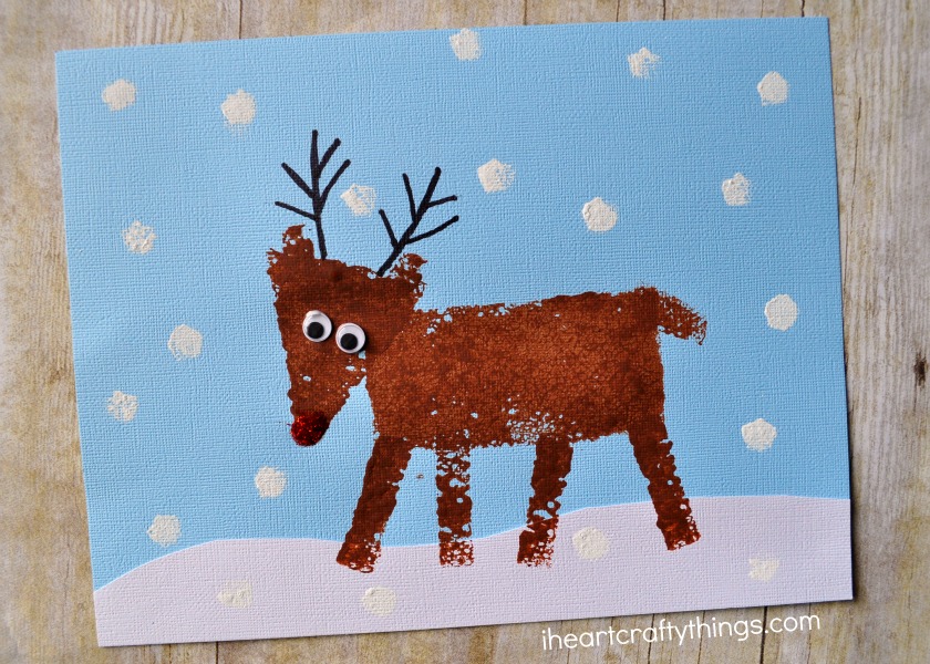 840x600 Sponge Painted Reindeer Craft For Kids I Heart Crafty Things - Rudolph Painting