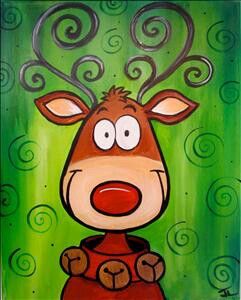241x300 Whimsical Rudolph Paint And Wine Whimsical, Tile - Rudolph Painting