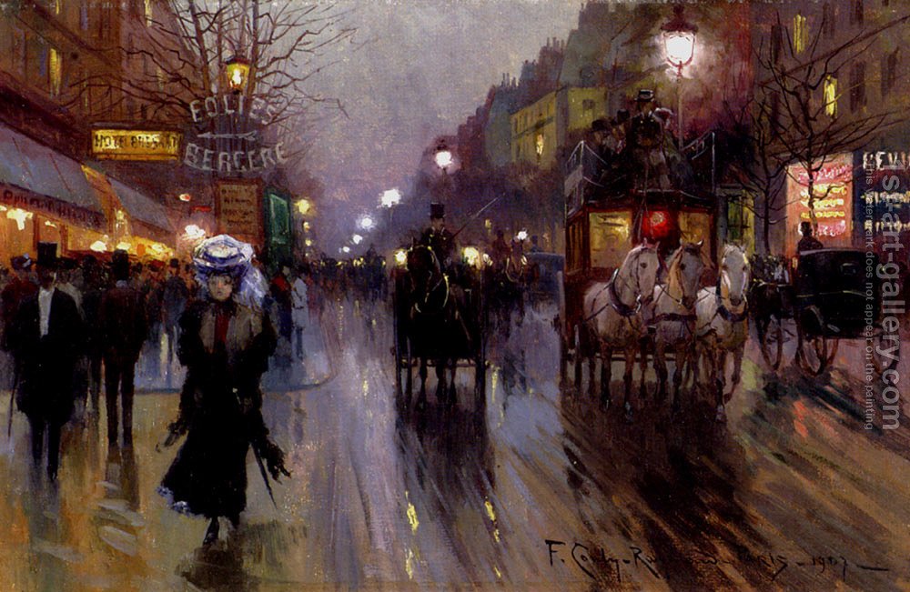 1000x651 Rue De Paris F. Coulis Raymond Reproduction 1st Art Gallery - Rue Painting