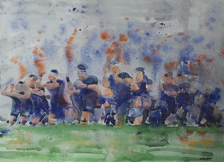 900x653 New Zealand World Cup Rugby Team Painting By Baris Kibar - Rugby Painting