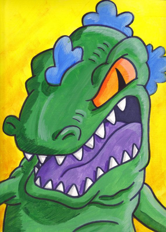 570x796 Rugrats Reptar Painting Acrylic 9 X 12 - Rugrats Painting