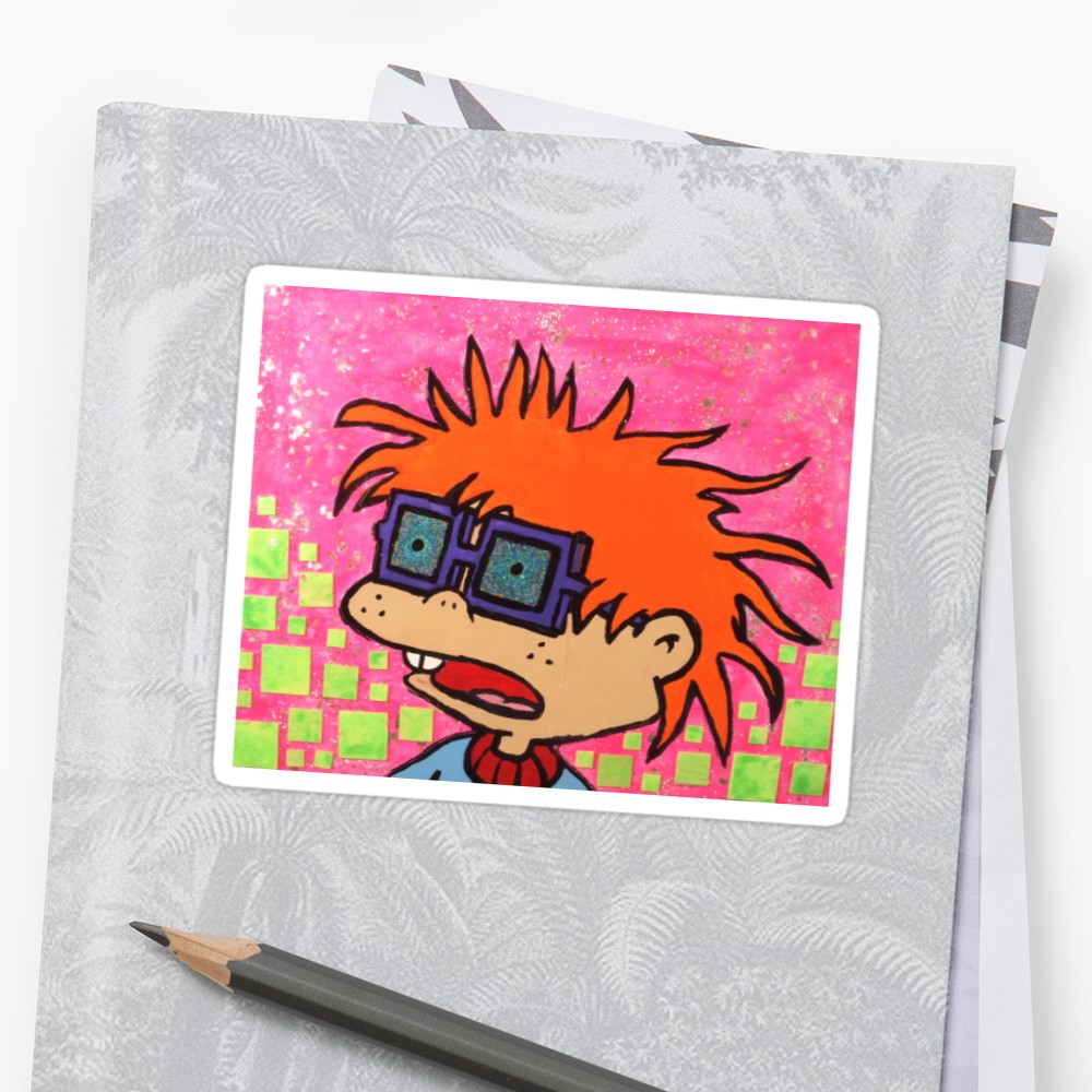 1000x1000 Trippy Chuckie Finster Rugrats Painting Stickers By Abbysradart - Rugrats Painting