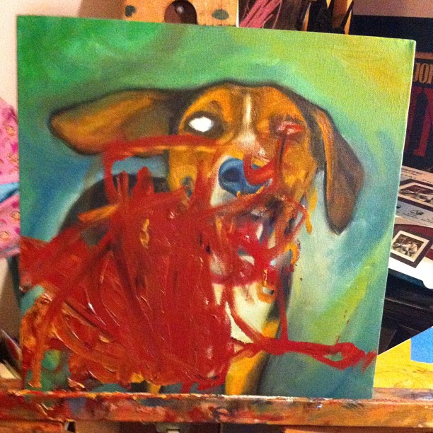 612x612 Champ Oil On Canvas - Ruined Painting