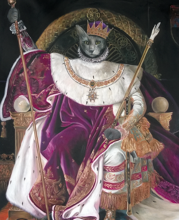 355x437 Custom Pet Art Pet Art, Oil And Art Pieces - Ruler Painting