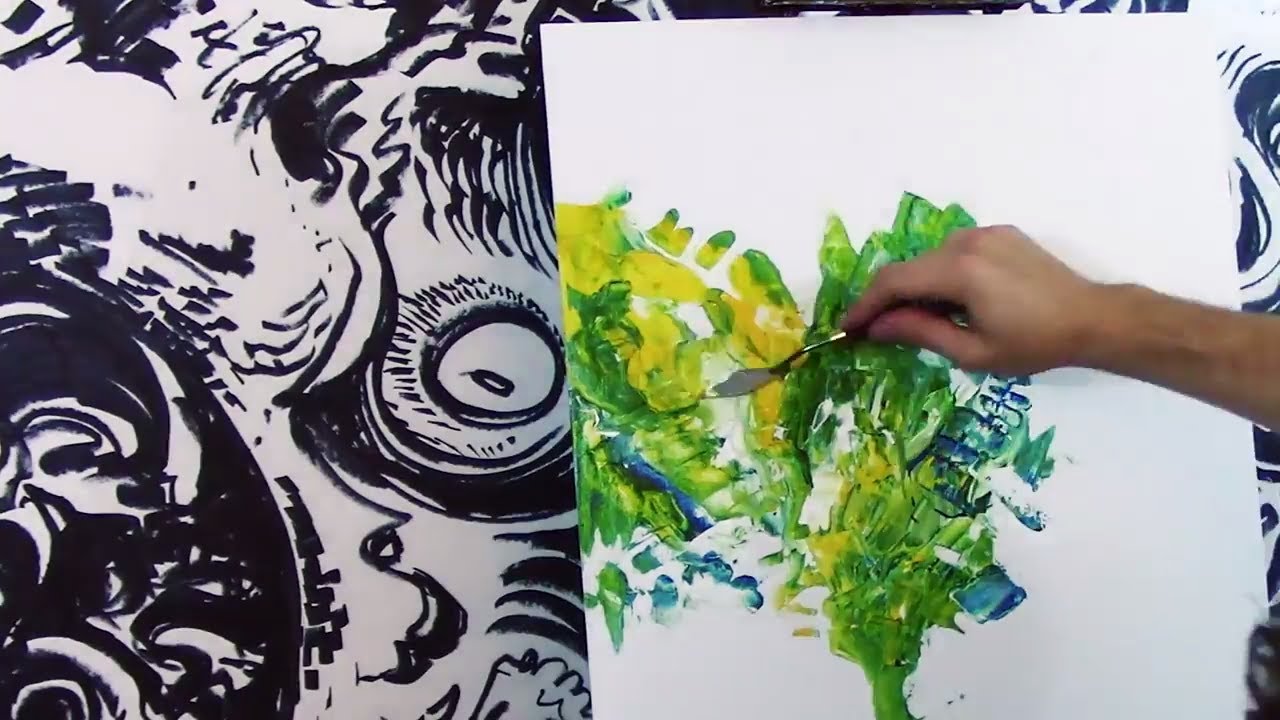 1280x720 Three Acrylic Paintings Using A Palette Knife (And A Triangle - Ruler Painting