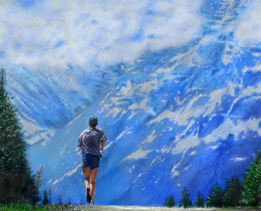 900x728 Rocky Mountain Run Painting By Edward Pollick - Run Painting