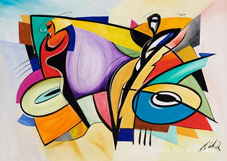 450x320 Abstract Painting For Kids Room Red Run Modern Wall Art Hand - Run Painting