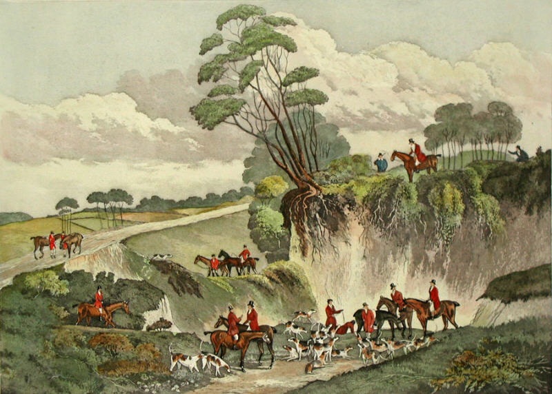 800x572 Intaglio Art Prints Run To Earth, Fox Hunting Art Prints - Run To Earth Painting