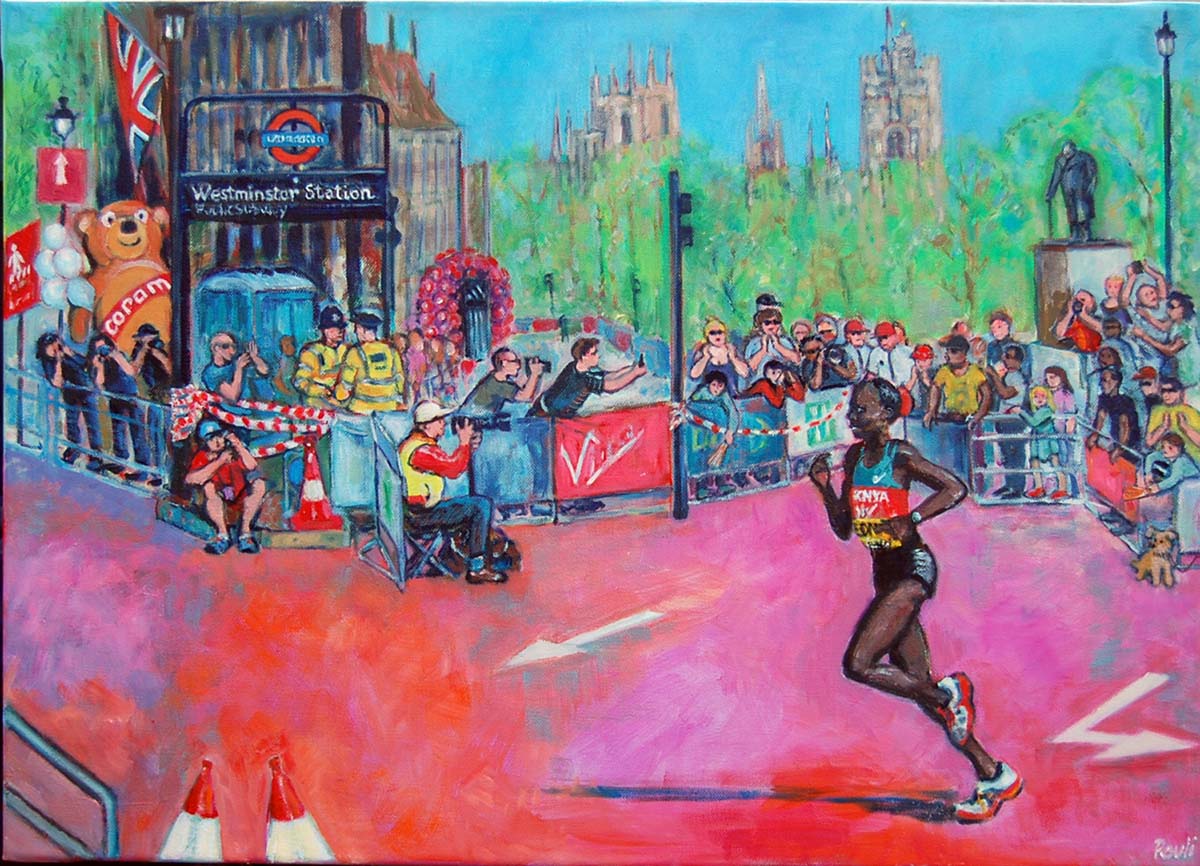 1200x866 Girls And Sport Sportsportraitartist - Runner Painting