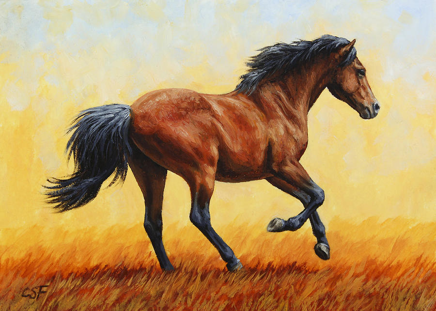 900x642 Running Horse - Running Horse Painting