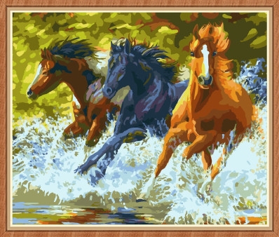 398x338 Running Horse Oil Paintings By Numbers For Wholesale Gx7841 - Running Horse Painting