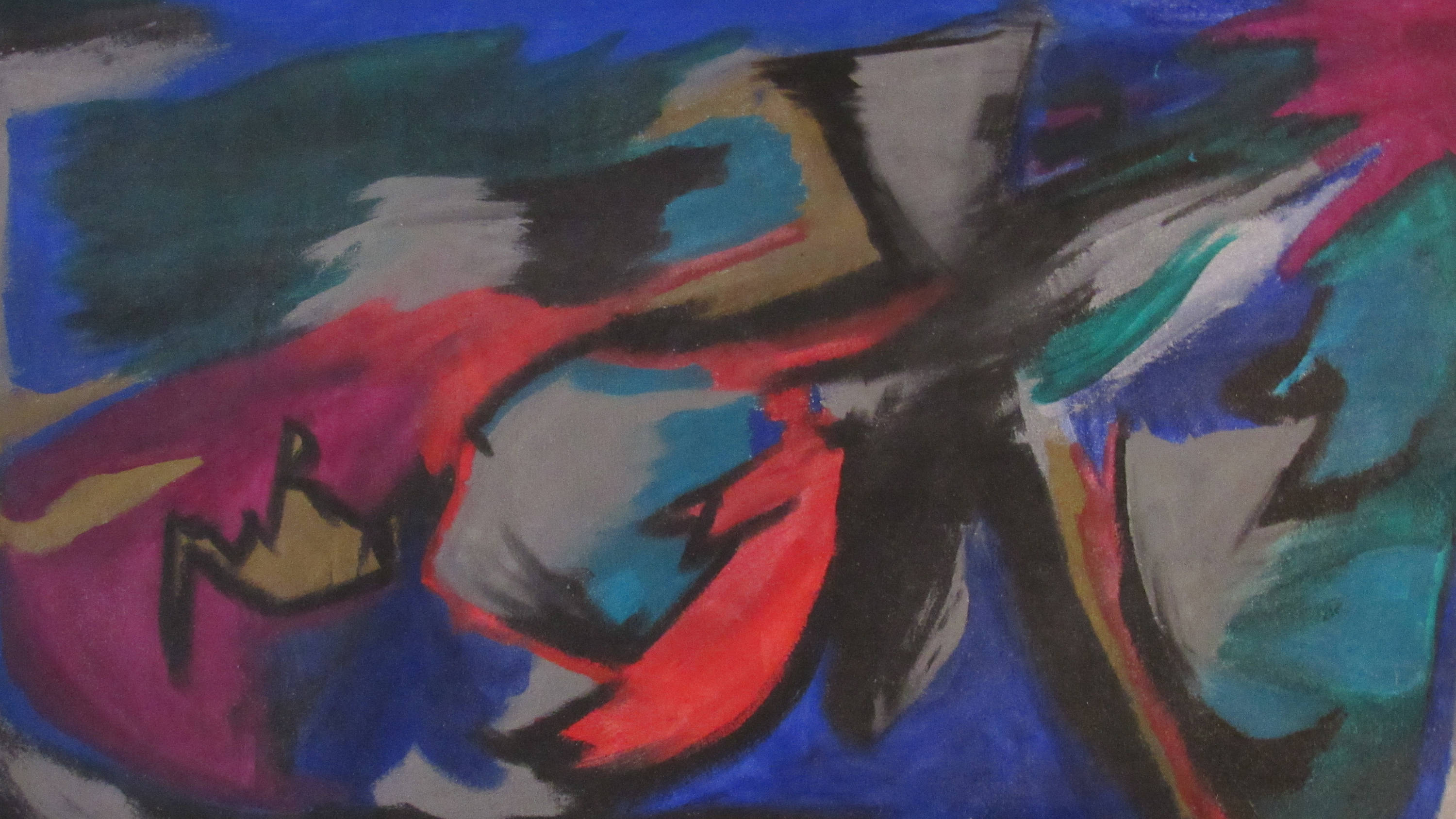 3000x1688 Abstract Painting Running Man - Running Man Painting