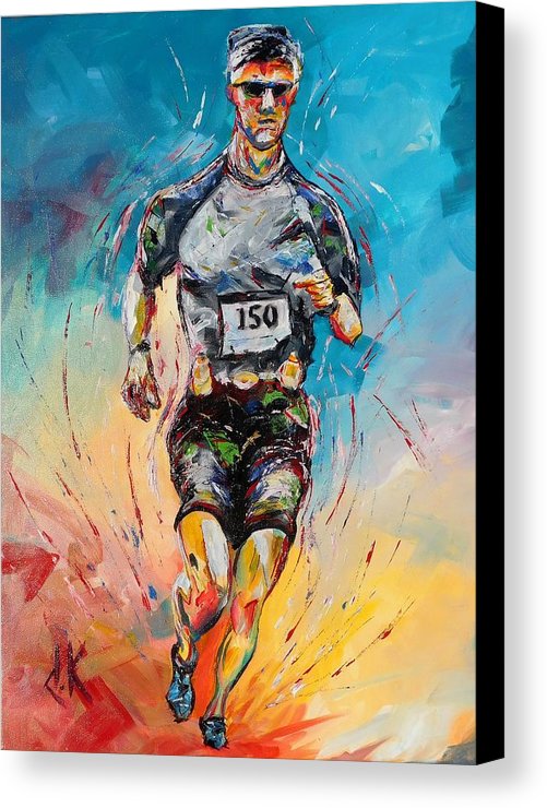 501x740 Running Man Canvas Print Canvas Art By David Keenan - Running Man Painting