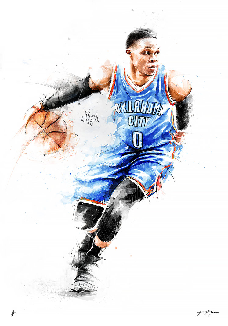 747x1070 Russell Westbrook Mvp Painting By Cmykyles - Russell Westbrook Painting