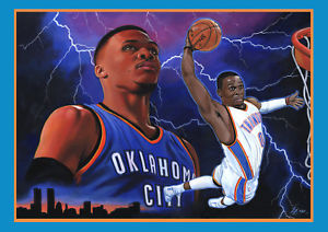 300x212 Russell Westbrook Olklahoma City Thunder Original Art Painting By - Russell Westbrook Painting