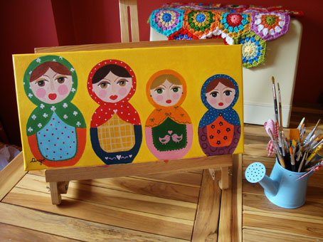 454x340 Russian Dolls Le Monde De Sucrette - Russian Doll Painting
