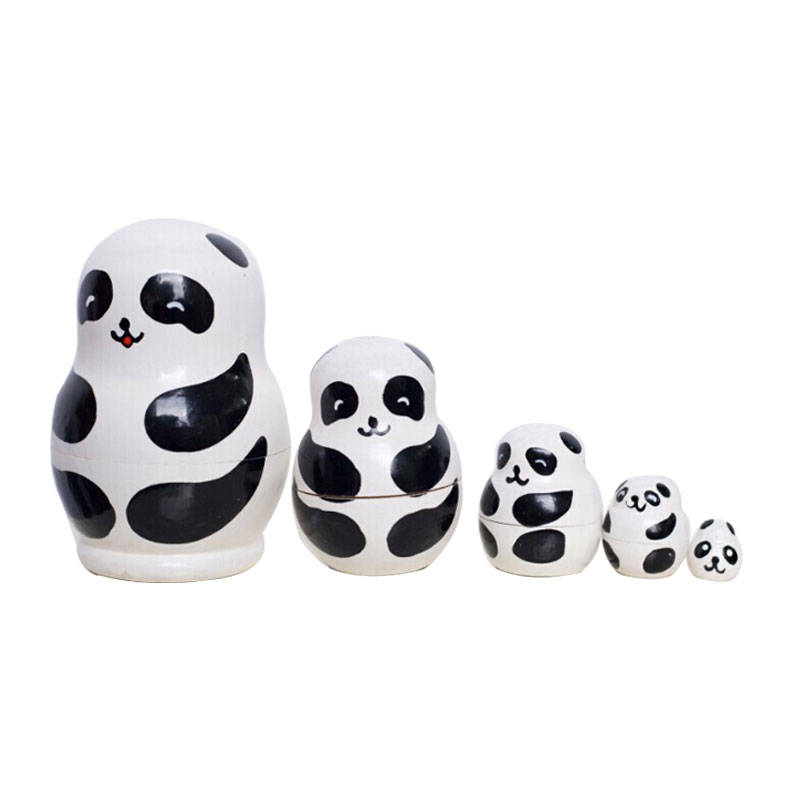 790x790 5 Nesting Cute Wooden Nesting Dolls Matryoshka Animal Russian Doll - Russian Doll Painting