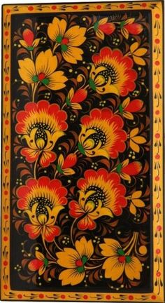 236x432 Traditional Khokhloma Painting From Russia. - Russian Folk Art Painting