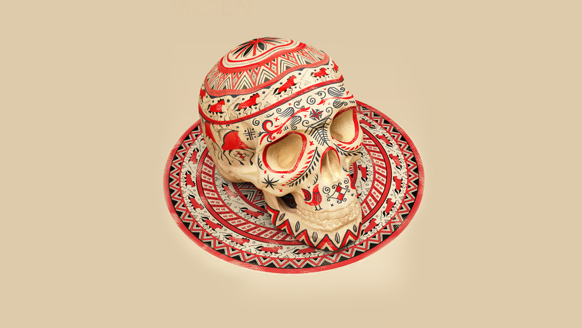 1194x673 Different Styles Of Russian Folk Art Intricately Painted On Skulls - Russian Folk Art Painting