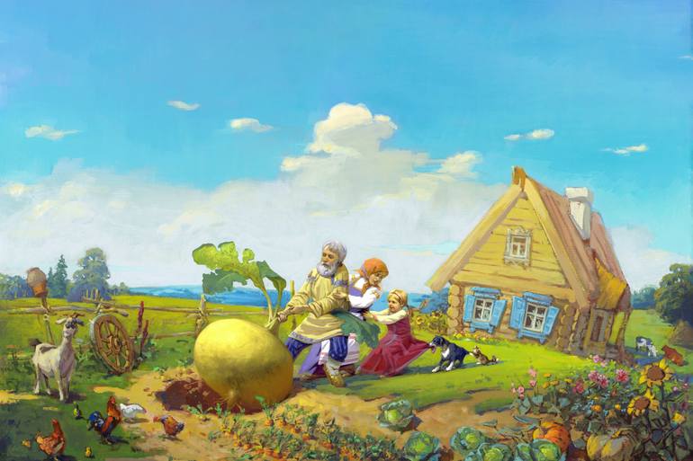 770x513 Saatchi Art Repka (Russian Folk Fairy Tale) Painting By Stanislav - Russian Folk Painting