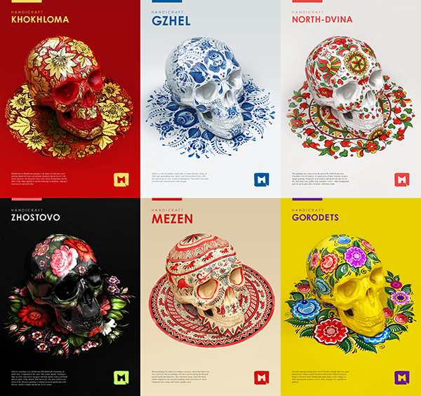 600x565 Styles Of Russian Folk Painting On Behance - Russian Folk Painting