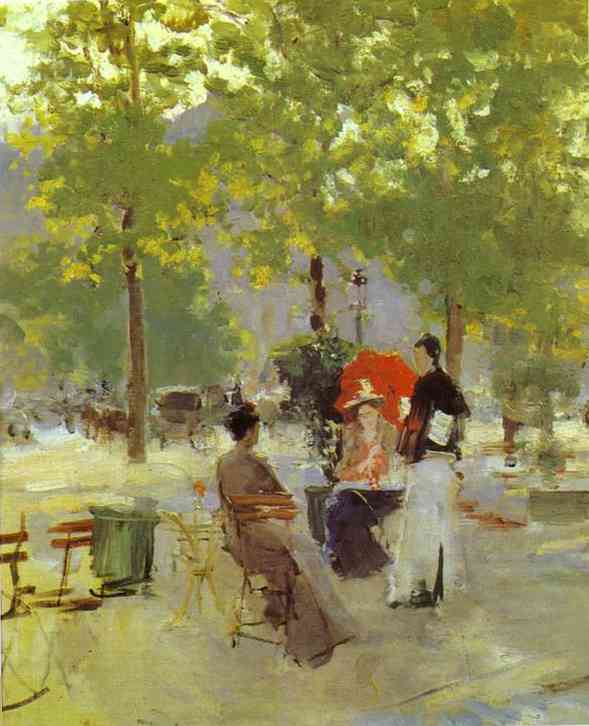 589x726 Parisian Cafe A Painting A Day For 1 Year Day 13 Bob's Blog - Russian Impressionist Painting
