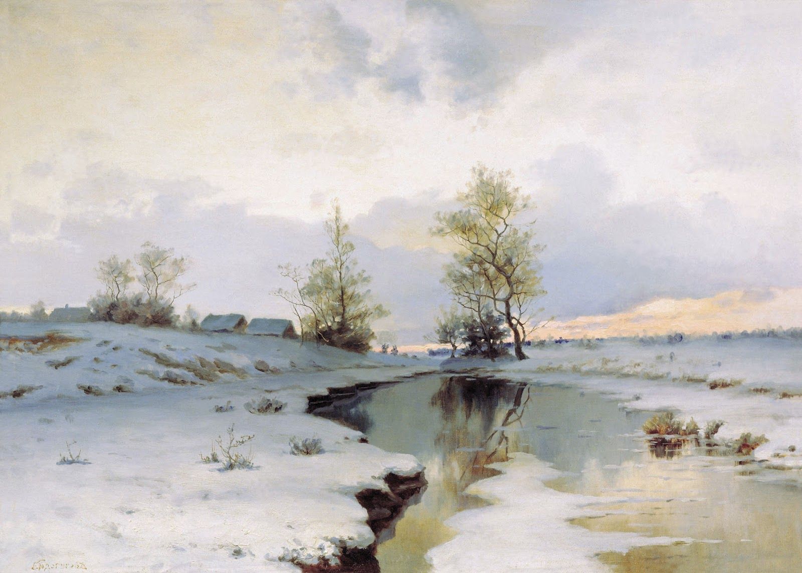 1600x1144 Ivan Endogurov's Painting Beginning Of Spring 1890. - Russian Painting