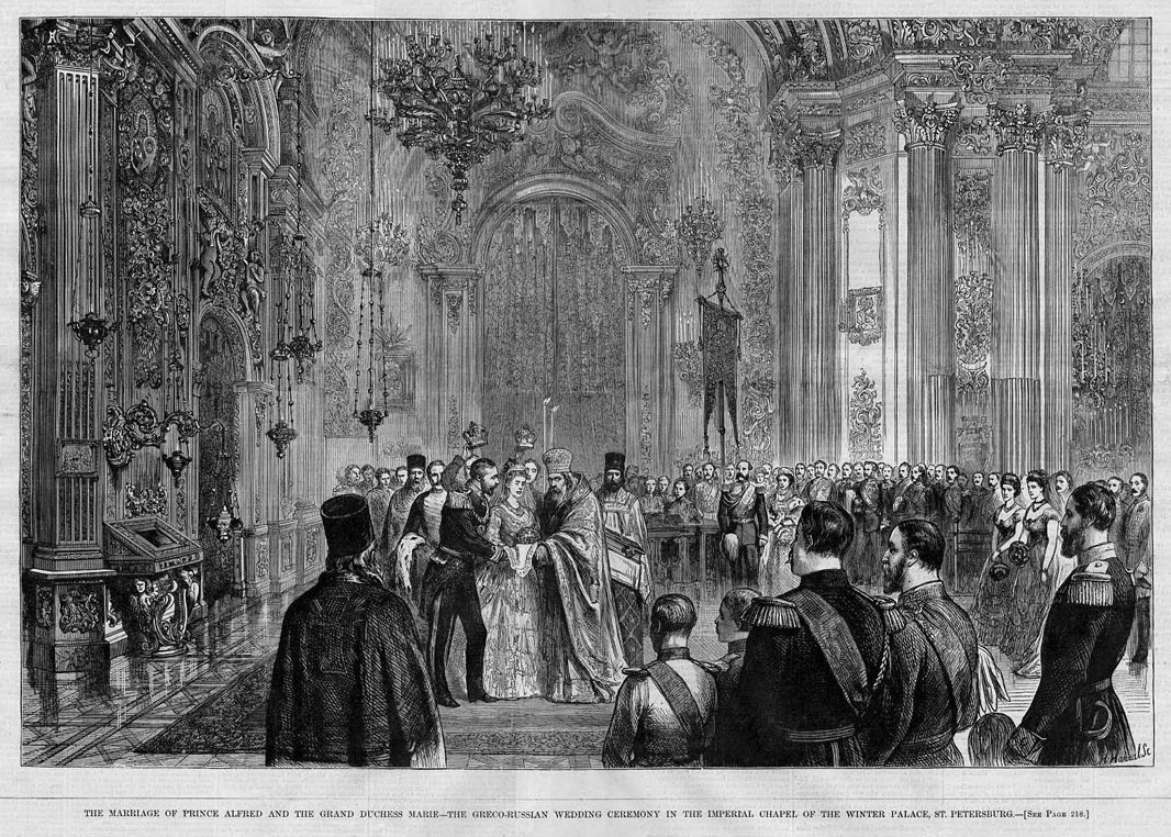1066x762 Marriage Of Prince Alfred And Grand Duchess Marie, Greco Russian - Russian Wedding Painting