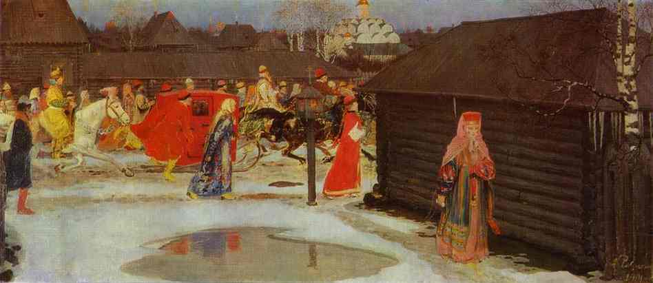 948x411 Wedding Train In The Xvii Century Moscow 1901 Painting Andrey - Russian Wedding Painting