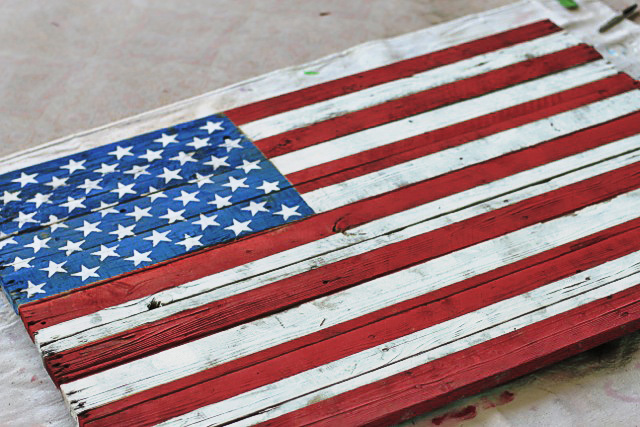 640x427 Diy Reclaimed Wood American Flag - Rustic American Flag Painting