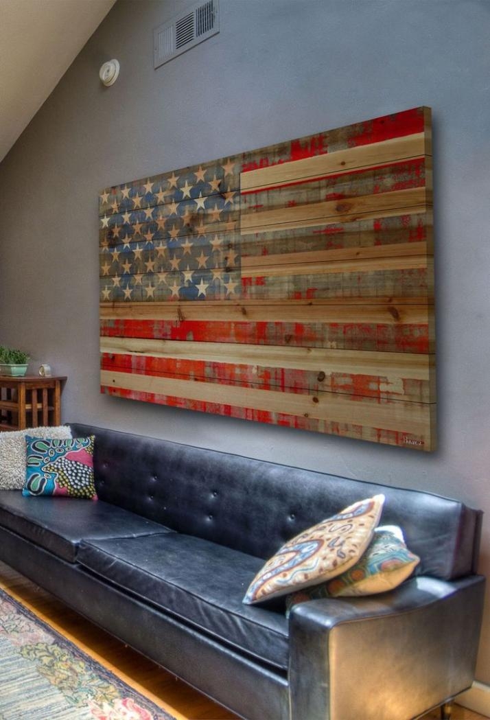 714x1049 Exquisite American Flag Wall Decor In 20 Best Of Art - Rustic American Flag Painting