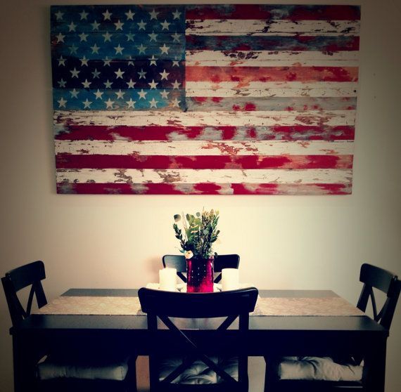 570x558 Rustic American Flag Painting - Rustic American Flag Painting