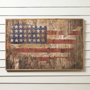 310x310 Rustic American Flag Wall Art Wayfair - Rustic American Flag Painting