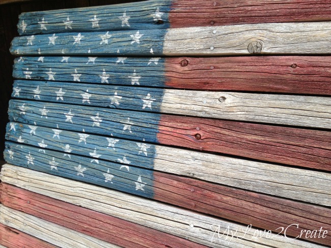 650x488 Stars And Stripes Forever, Rustic Fence American Flag My Love 2 - Rustic American Flag Painting