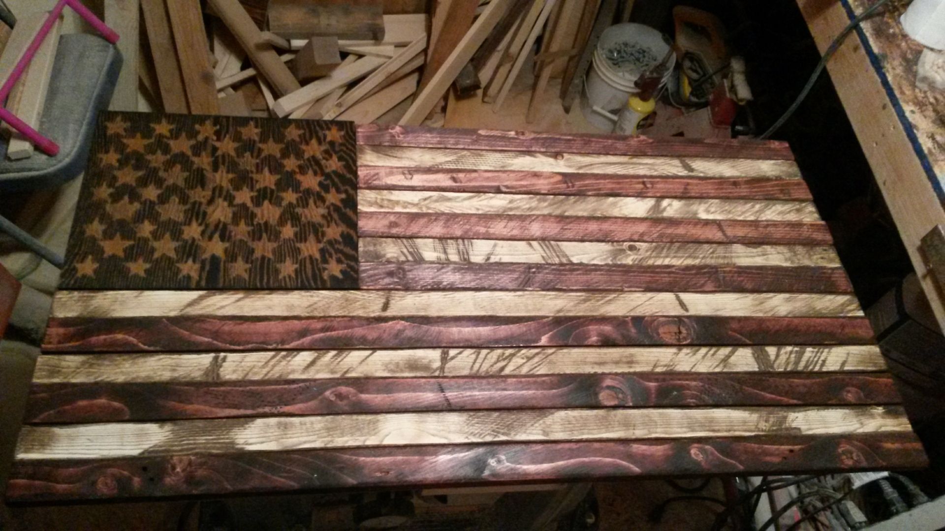 1920x1080 Wood American Flag Etsy - Rustic American Flag Painting