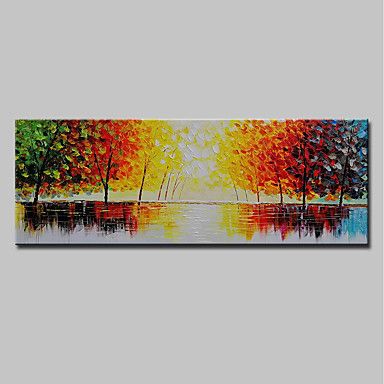 384x384 Hand Painted Landscape Horizontal, Rustic Canvas Oil Painting Home - Rustic Canvas Painting