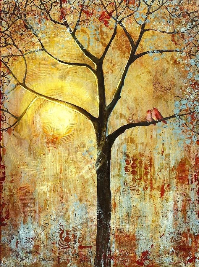 673x900 Rustic Painting Red Love Birds In A Tree Painting Studio Rustic - Rustic Painting