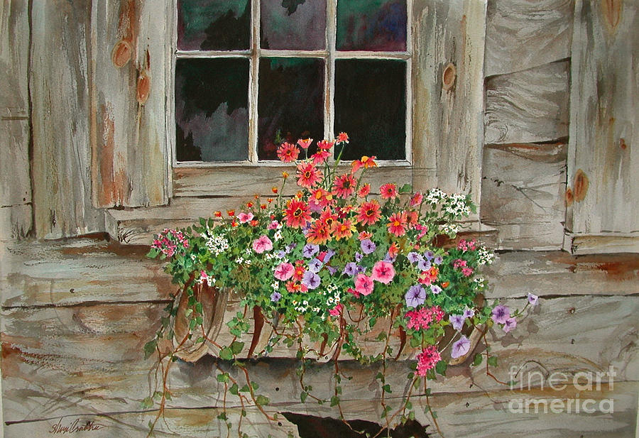 900x617 Rustic Window Painting By Sherri Crabtree - Rustic Painting