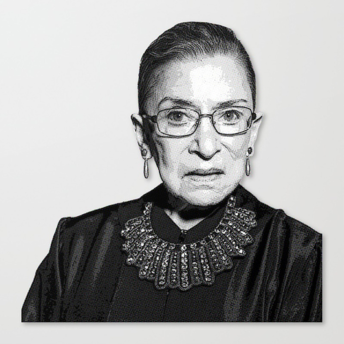 700x700 Ruth Bader Ginsburg Dissent Collar Rbg Canvas Print By Starkle - Ruth Bader Ginsburg Painting