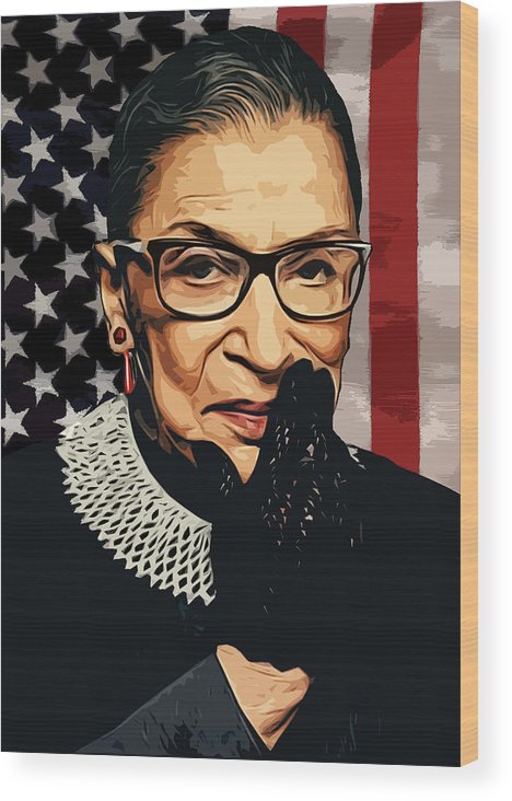 468x732 Ruth Bader Ginsburg Wood Print By Semih Yurdabak - Ruth Bader Ginsburg Painting