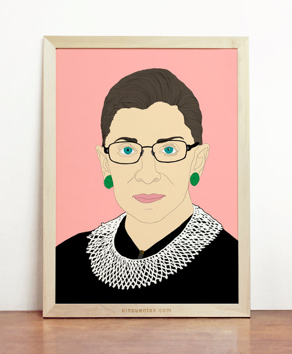 570x691 Supreme Court Justice Ruth Bader Ginsburg Art Poster Illustration - Ruth Bader Ginsburg Painting