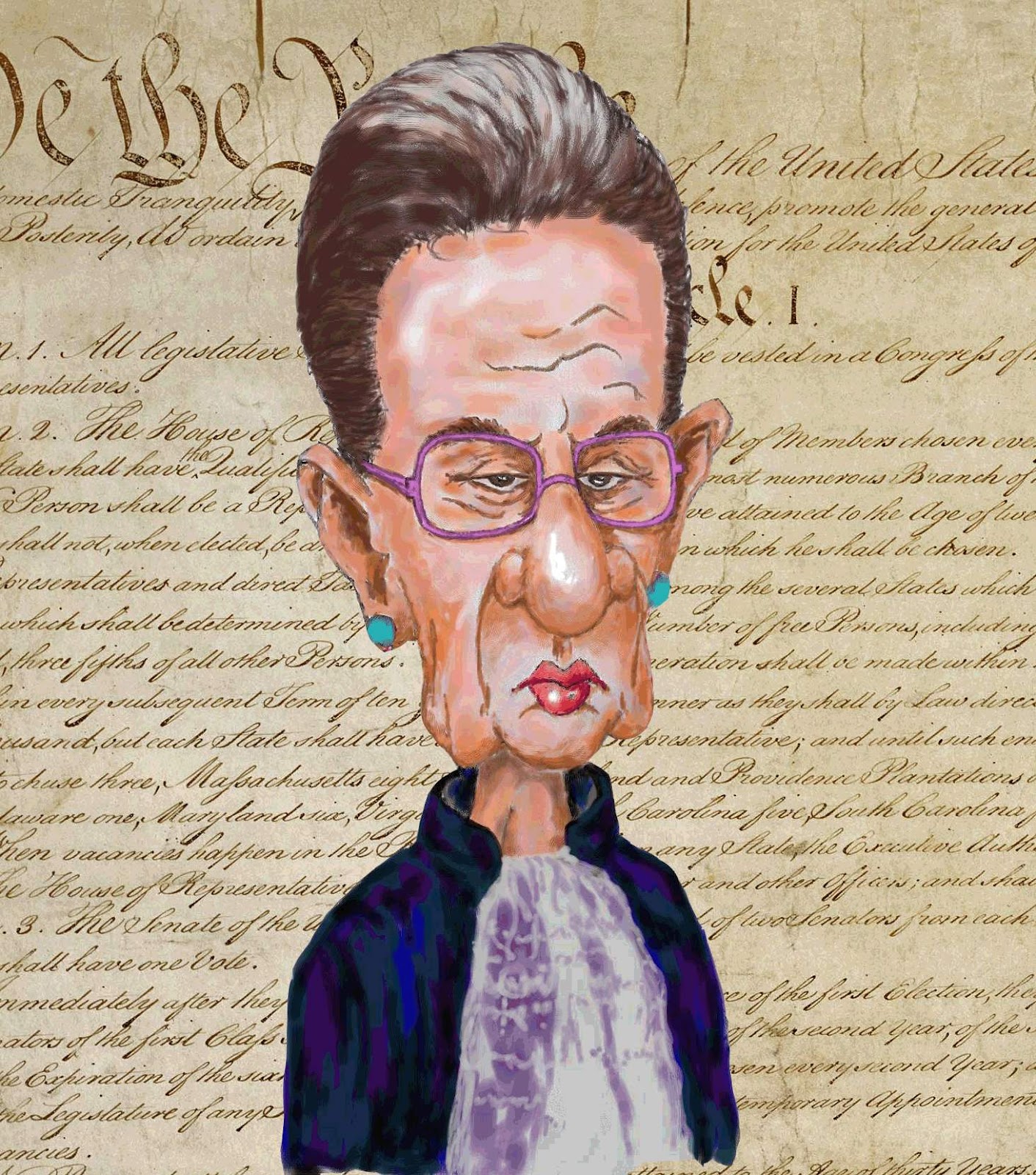 1412x1600 Toonsville Ruth Bader Ginsburg - Ruth Bader Ginsburg Painting