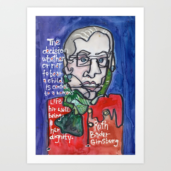 700x700 Justice Ruth Bader Ginsburg Art Print By Paintbabies Society6 - Ruth Bader Ginsburg Painting